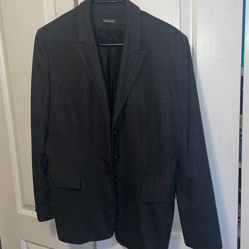 Beautiful Woman Black With White Stripes Blazer Jacke… Gem